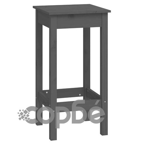 Бар комплект от 9 части, сив, масивна борова дървесина ➤ топ цена ➤ sorbe.bg