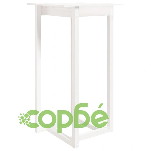 Бар комплект от 3 части, бял, масивна борова дървесина ➤ топ цена ➤ sorbe.bg