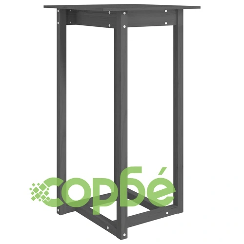 Бар комплект от 3 части, сив, масивна борова дървесина ➤ топ цена ➤ sorbe.bg