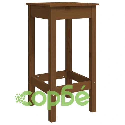 Бар комплект от 3 части, меденокафяв, масивна борова дървесина ➤ топ цена ➤ sorbe.bg