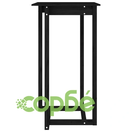 Бар комплект от 3 части, черен, масивна борова дървесина ➤ топ цена ➤ sorbe.bg