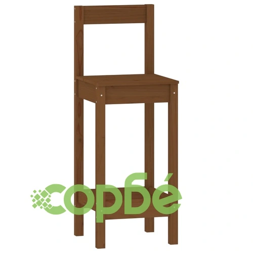 Бар комплект от 3 части, меденокафяв, масивна борова дървесина ➤ топ цена ➤ sorbe.bg