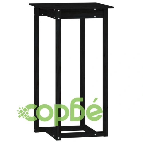 Бар комплект от 3 части, черен, масивна борова дървесина ➤ топ цена ➤ sorbe.bg