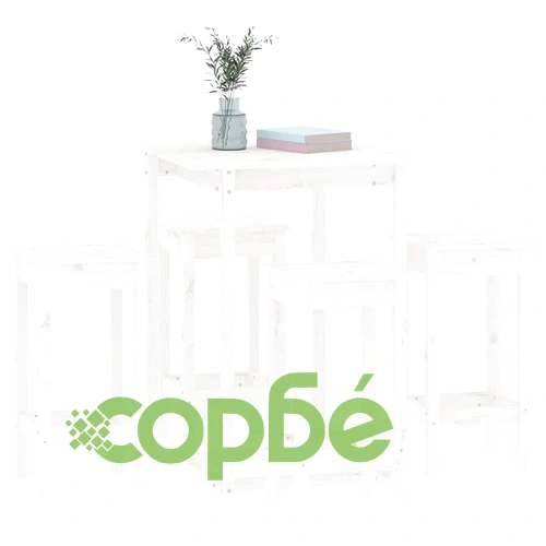 Бар комплект от 5 части, бял, масивна борова дървесина ➤ топ цена ➤ sorbe.bg