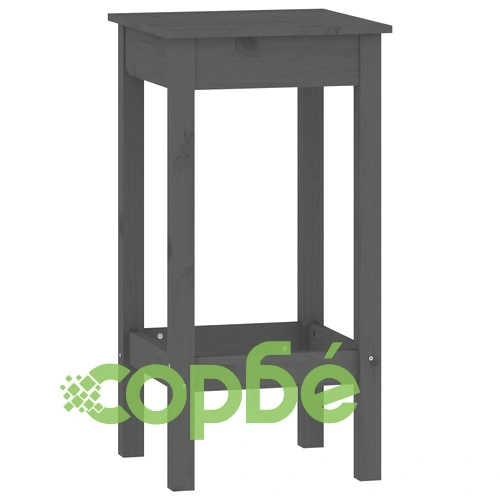 Бар комплект от 5 части, сив, масивна борова дървесина ➤ топ цена ➤ sorbe.bg