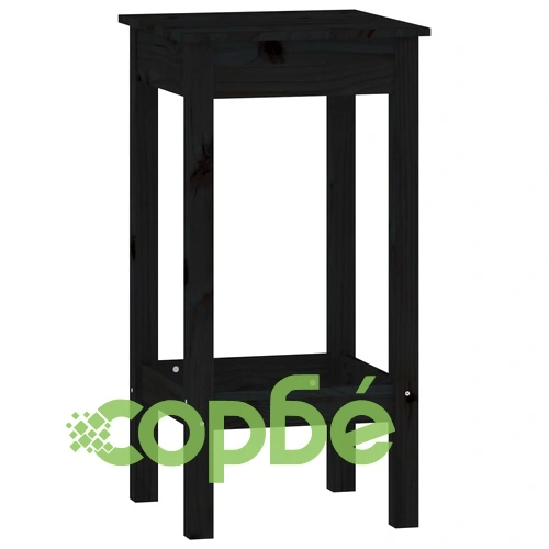 Бар комплект от 5 части, черен, масивна борова дървесина ➤ топ цена ➤ sorbe.bg