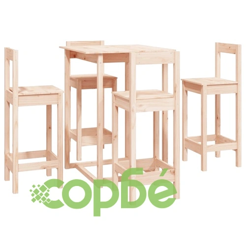 Бар комплект от 5 части, масивна борова дървесина ➤ топ цена ➤ sorbe.bg