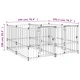 Дворна клетка за кучета, стомана, 3,75 м²