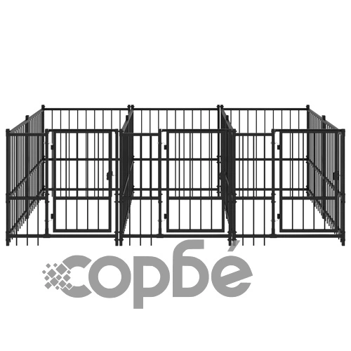 Дворна клетка за кучета, стомана, 5,63 м² ➤ топ цена ➤ sorbe.bg