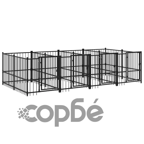 Дворна клетка за кучета, стомана, 7,51 м² ➤ топ цена ➤ sorbe.bg