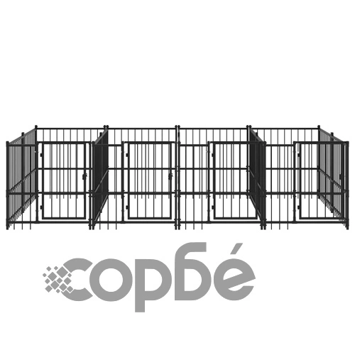 Дворна клетка за кучета, стомана, 7,51 м² ➤ топ цена ➤ sorbe.bg