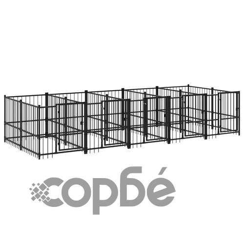 Дворна клетка за кучета, стомана, 9,38 м² ➤ топ цена ➤ sorbe.bg