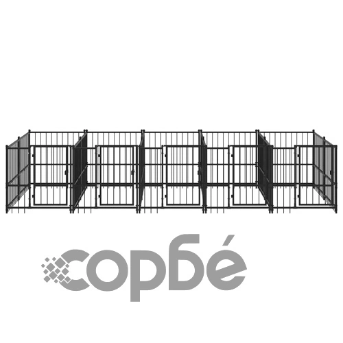 Дворна клетка за кучета, стомана, 9,38 м² ➤ топ цена ➤ sorbe.bg