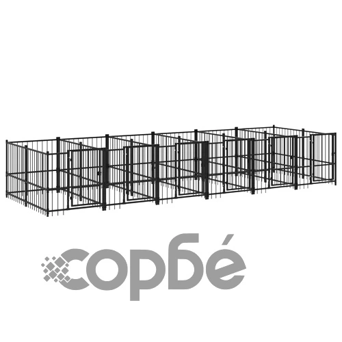 Дворна клетка за кучета, стомана, 11,26 м² ➤ топ цена ➤ sorbe.bg