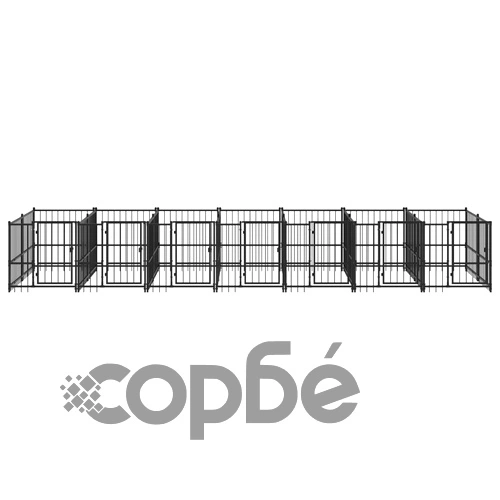 Дворна клетка за кучета, стомана, 13,14 м² ➤ топ цена ➤ sorbe.bg