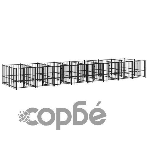 Дворна клетка за кучета, стомана, 15,02 м² ➤ топ цена ➤ sorbe.bg