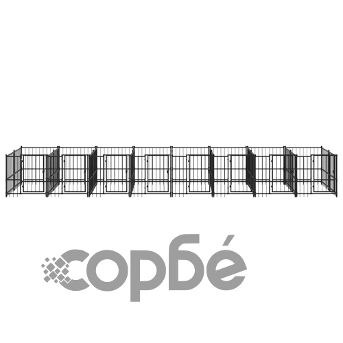 Дворна клетка за кучета, стомана, 15,02 м² ➤ топ цена ➤ sorbe.bg