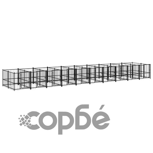 Дворна клетка за кучета, стомана, 18,77 м² ➤ топ цена ➤ sorbe.bg