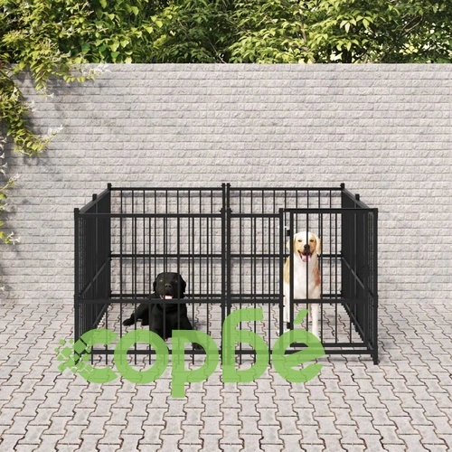 Дворна клетка за кучета, стомана, 3,75 м² ➤ топ цена ➤ sorbe.bg