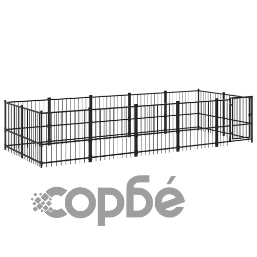 Дворна клетка за кучета, стомана, 9,38 м² ➤ топ цена ➤ sorbe.bg