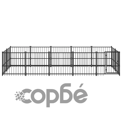Дворна клетка за кучета, стомана, 9,38 м² ➤ топ цена ➤ sorbe.bg