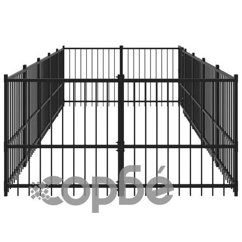 Дворна клетка за кучета, стомана, 9,38 м² ➤ топ цена ➤ sorbe.bg