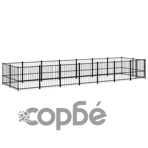 Дворна клетка за кучета, стомана, 13,14 м² ➤ топ цена ➤ sorbe.bg