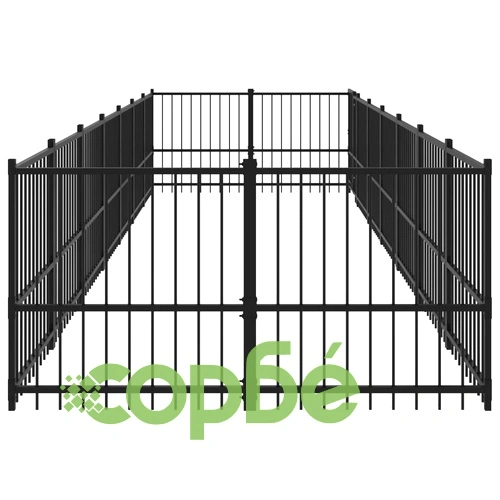Дворна клетка за кучета, стомана, 13,14 м² ➤ топ цена ➤ sorbe.bg
