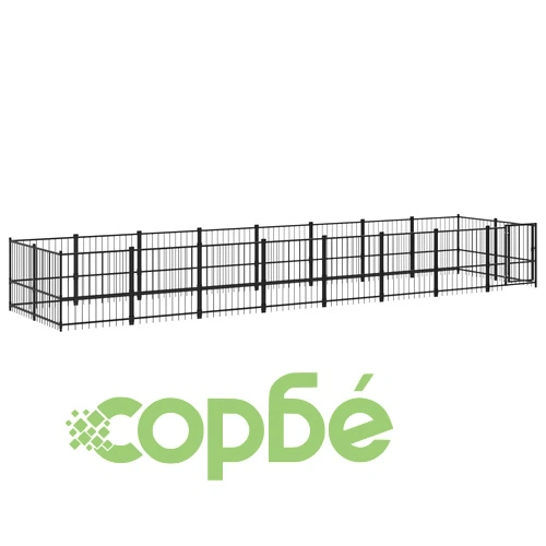 Дворна клетка за кучета, стомана, 15,02 м² ➤ топ цена ➤ sorbe.bg
