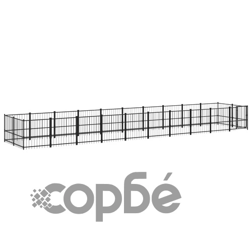 Дворна клетка за кучета, стомана, 18,77 м² ➤ топ цена ➤ sorbe.bg