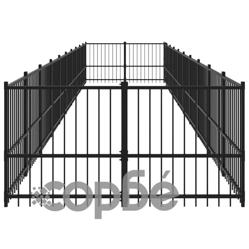 Дворна клетка за кучета, стомана, 18,77 м² ➤ топ цена ➤ sorbe.bg