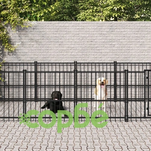Дворна клетка за кучета, стомана, 18,77 м² ➤ топ цена ➤ sorbe.bg