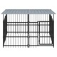 Дворна клетка за кучета с покрив, стомана, 3,75 м²
