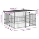 Дворна клетка за кучета с покрив, стомана, 3,75 м²