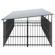 Дворна клетка за кучета с покрив, стомана, 9,38 м²