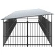 Дворна клетка за кучета с покрив, стомана, 13,14 м²