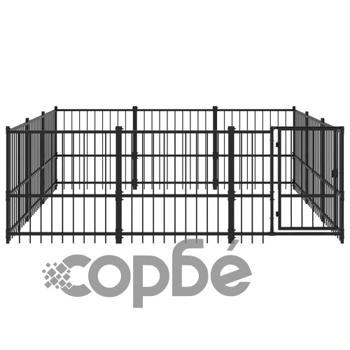 Дворна клетка за кучета, стомана, 8,47 м² ➤ топ цена ➤ sorbe.bg