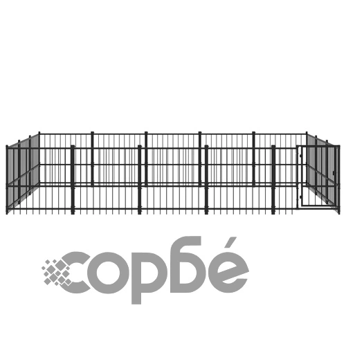 Дворна клетка за кучета, стомана, 14,11 м² ➤ топ цена ➤ sorbe.bg