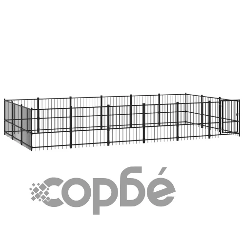 Дворна клетка за кучета, стомана, 16,94 м² ➤ топ цена ➤ sorbe.bg