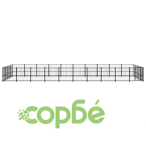 Дворна клетка за кучета, стомана, 37,64 м² ➤ топ цена ➤ sorbe.bg