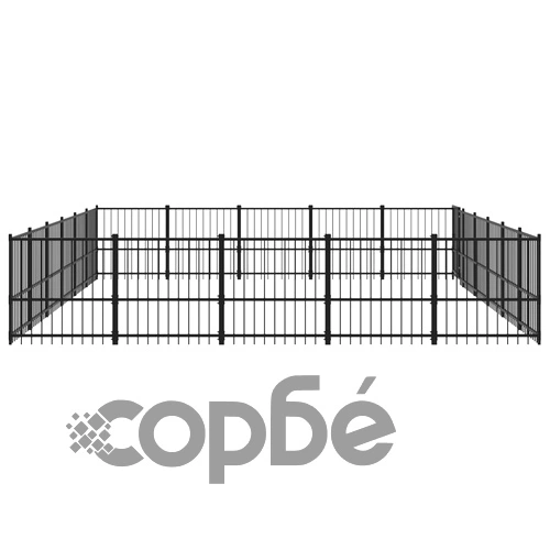 Дворна клетка за кучета, стомана, 28,23 м² ➤ топ цена ➤ sorbe.bg