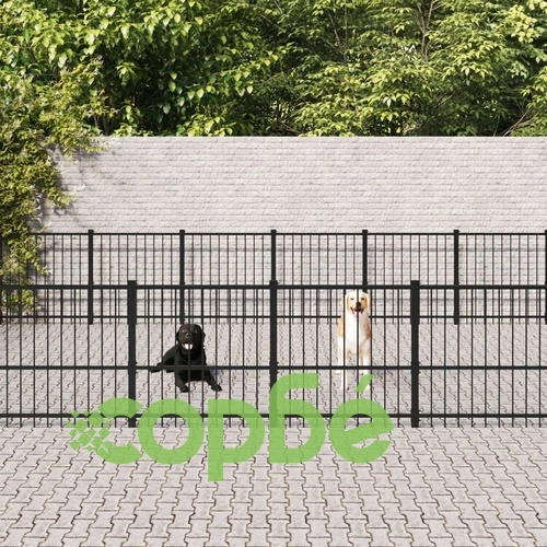 Дворна клетка за кучета, стомана, 28,23 м² ➤ топ цена ➤ sorbe.bg