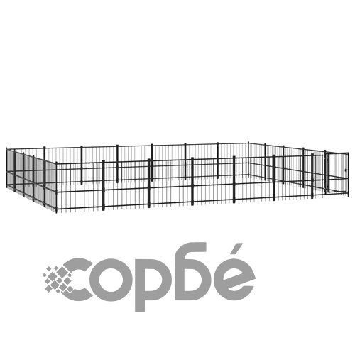 Дворна клетка за кучета, стомана, 32,93 м² ➤ топ цена ➤ sorbe.bg