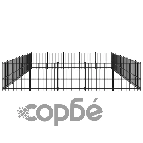 Дворна клетка за кучета, стомана, 42,34 м² ➤ топ цена ➤ sorbe.bg