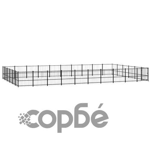 Дворна клетка за кучета, стомана, 56,45 м² ➤ топ цена ➤ sorbe.bg