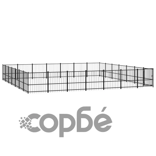 Дворна клетка за кучета, стомана, 46,1 м² ➤ топ цена ➤ sorbe.bg