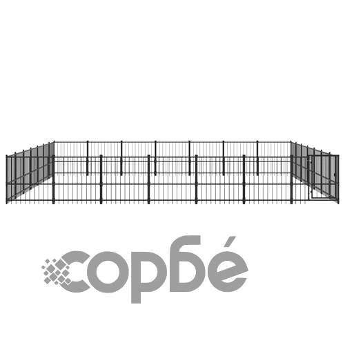 Дворна клетка за кучета, стомана, 46,1 м² ➤ топ цена ➤ sorbe.bg