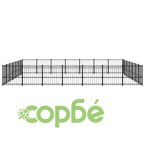 Дворна клетка за кучета, стомана, 46,1 м² ➤ топ цена ➤ sorbe.bg