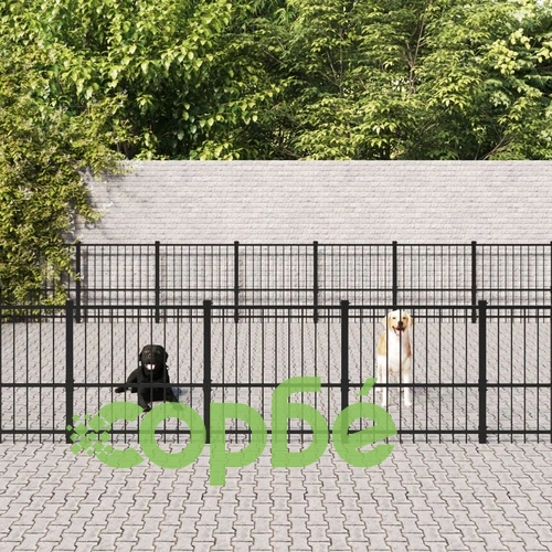 Дворна клетка за кучета, стомана, 52,69 м² ➤ топ цена ➤ sorbe.bg