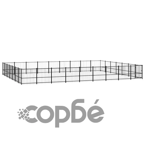 Дворна клетка за кучета, стомана, 59,28 м² ➤ топ цена ➤ sorbe.bg